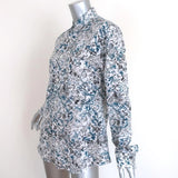 Hermes Button Down Shirt White/Blue Printed Linen-Cotton Size 40 Long Sleeve Top available at CelebrityOwned.com img_3