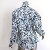 Hermes Button Down Shirt White/Blue Printed Linen-Cotton Size 40 Long Sleeve Top available at CelebrityOwned.com img_5