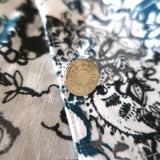 Hermes Button Down Shirt White/Blue Printed Linen-Cotton Size 40 Long Sleeve Top available at CelebrityOwned.com img_6