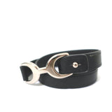 Hermes Pavane Double Tour Wrap Bracelet Black Leather Size Medium available at CelebrityOwned.com img_4