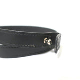 Hermes Pavane Double Tour Wrap Bracelet Black Leather Size Medium available at CelebrityOwned.com img_7