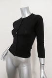 Herve Chapelier Cardigan Black Cotton Knit Size Small Crewneck Sweater available at CelebrityOwned.com img_2