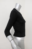 Herve Chapelier Cardigan Black Cotton Knit Size Small Crewneck Sweater available at CelebrityOwned.com img_3