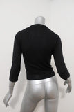 Herve Chapelier Cardigan Black Cotton Knit Size Small Crewneck Sweater available at CelebrityOwned.com img_4
