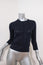 Herve Chapelier Cardigan Navy Cotton Knit Size Small Crewneck Sweater