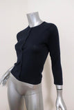 Herve Chapelier Cardigan Navy Cotton Knit Size Small Crewneck Sweater available at CelebrityOwned.com img_2