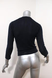 Herve Chapelier Cardigan Navy Cotton Knit Size Small Crewneck Sweater available at CelebrityOwned.com img_5