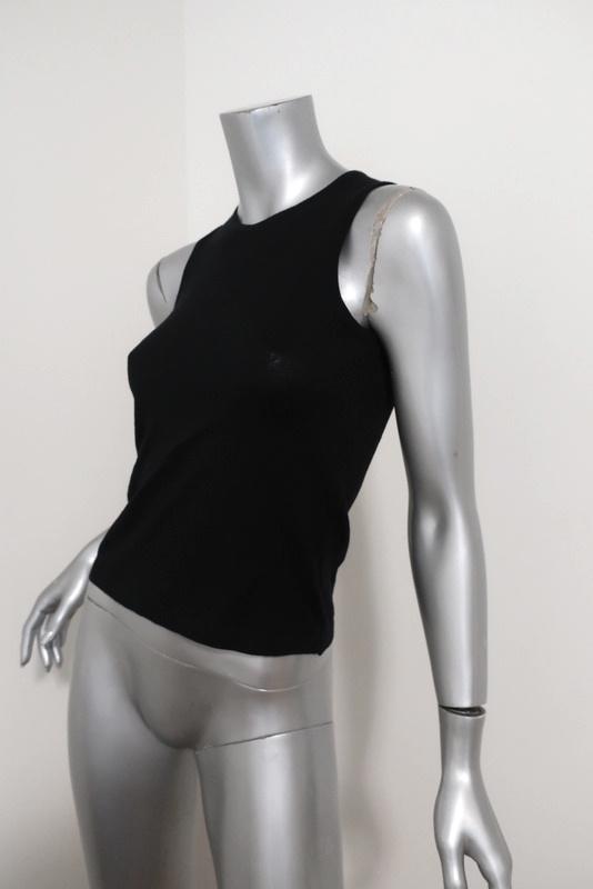 Herve Chapelier Top Black Cotton Knit Size Small Sleeveless Shell available at CelebrityOwned.com img_2