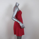 Honorine Mini Dress Red Pleated Linen Size Extra Small available at CelebrityOwned.com img_4