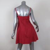 Honorine Mini Dress Red Pleated Linen Size Extra Small available at CelebrityOwned.com img_5