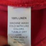 Honorine Mini Dress Red Pleated Linen Size Extra Small available at CelebrityOwned.com img_8