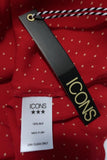 ICONS Lace-Up Blouse Red Polka Dot Print Silk Size Small Ruffle-Trim Top NEW available at CelebrityOwned.com img_6