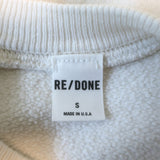 RE/DONE Beatles Classic Raglan Crewneck Sweatshirt Off-White Size Small