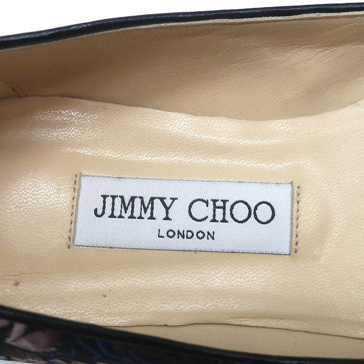 Jimmy Choo Attila Pointed Toe Ballet Flats English Floral Print Satin Size 37