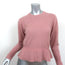 FRAME Cashmere Peplum Sweater Pink Size Extra Small Crewneck Pullover NEW