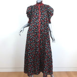 Muzungu Sisters Maxi Dress Alexia Black Snail Print Linen Size Medium NEW