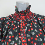 Muzungu Sisters Maxi Dress Alexia Black Snail Print Linen Size Medium NEW