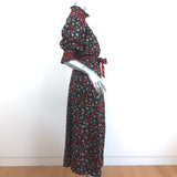 Muzungu Sisters Maxi Dress Alexia Black Snail Print Linen Size Medium NEW