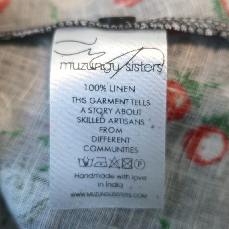 Muzungu Sisters Maxi Dress Alexia Black Snail Print Linen Size Medium NEW