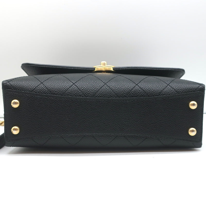 Chanel 2019 Quilted Small Flap Bag Black Grained Calfskin Leather Crossbody