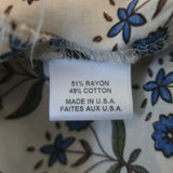 MISA Maxi Dress Daniela Cream Floral Print Size Small Puff Sleeve Shirtdress