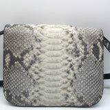 Celine Medium Classic Box Bag Gray/Cream Snakeskin Flap Bag