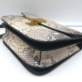 Celine Medium Classic Box Bag Gray/Cream Snakeskin Flap Bag