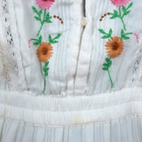 LoveShackFancy Mini Dress Romy Cream Floral-Embroidered Cotton Size Medium