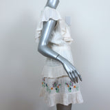 LoveShackFancy Mini Dress Romy Cream Floral-Embroidered Cotton Size Medium