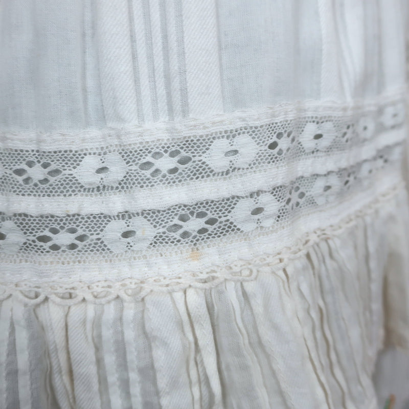 LoveShackFancy Mini Dress Romy Cream Floral-Embroidered Cotton Size Medium