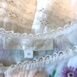 LoveShackFancy Mini Dress Romy Cream Floral-Embroidered Cotton Size Medium