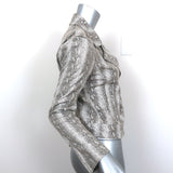 L'Agence Snake-Embossed Leather Moto Jacket Fieldstone Size Small NEW