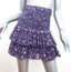 Isabel Marant Etoile Naomi Smocked Mini Skirt Purple Floral Print Cotton Size 40