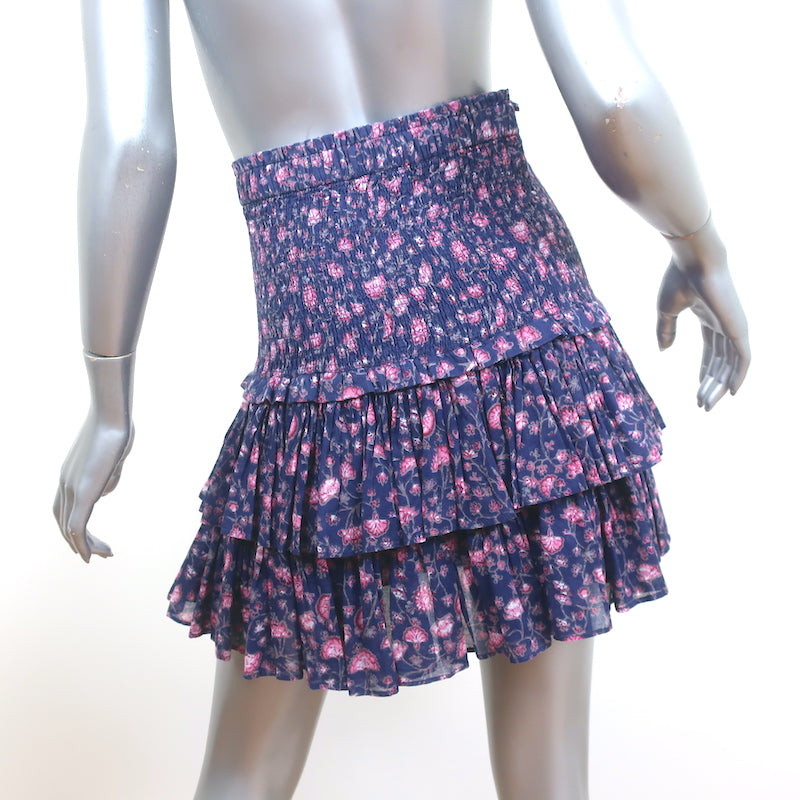 Celebrity – Etoile Owned Naomi Floral Cott Skirt Smocked Purple Isabel Marant Print Mini