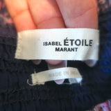 Isabel Marant Etoile Naomi Smocked Mini Skirt Purple Floral Print Cotton Size 40
