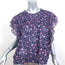 Isabel Marant Etoile Layona Ruffle Top Purple Floral Print Cotton Size 34