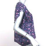 Isabel Marant Etoile Layona Ruffle Top Purple Floral Print Cotton Size 34
