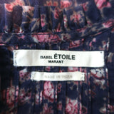 Isabel Marant Etoile Layona Ruffle Top Purple Floral Print Cotton Size 34