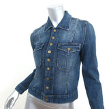 Current/Elliott The Snap Jacket Loved Wash Stretch Denim Size 1