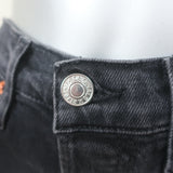 RE/DONE 90's High Rise Ankle Crop Jeans Faded Black Stretch Denim Size 27