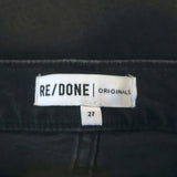 RE/DONE 90's High Rise Ankle Crop Jeans Faded Black Stretch Denim Size 27