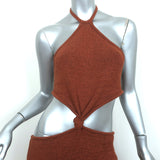Cult Gaia Cutout Twist Front Halter Midi Dress Cameron Amber Knit Size Medium
