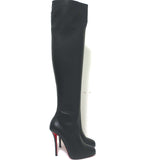 Christian Louboutin Sempre Monica Over the Knee Boots Black Leather Size 36