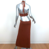 Cult Gaia Cutout Twist Front Halter Midi Dress Cameron Amber Knit Size Medium