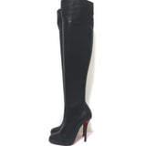 Christian Louboutin Sempre Monica Over the Knee Boots Black Leather Size 36