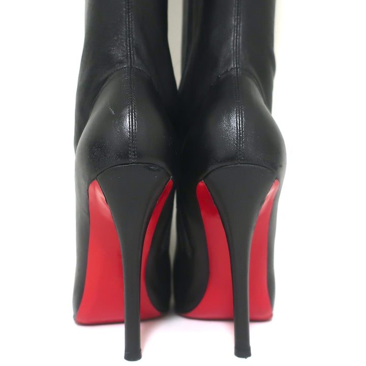 Christian Louboutin Sempre Monica Over the Knee Boots Black Leather Size 36