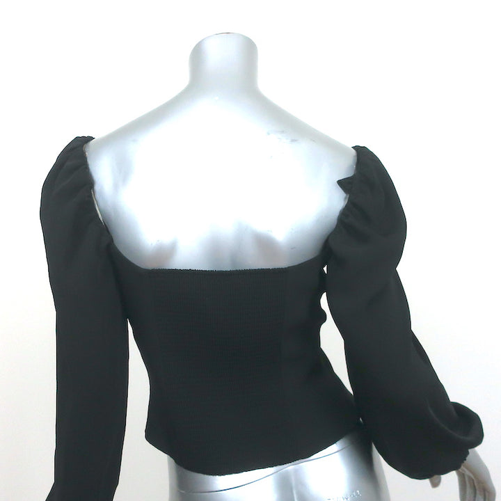 Wilfred Aritzia Novella Blouse Black Size Medium Long Sleeve Top NEW