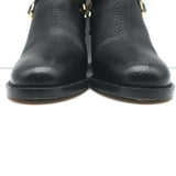 Valentino Rockstud Ankle Boots Black Grained Leather Size 35.5 Mid-Heel Booties