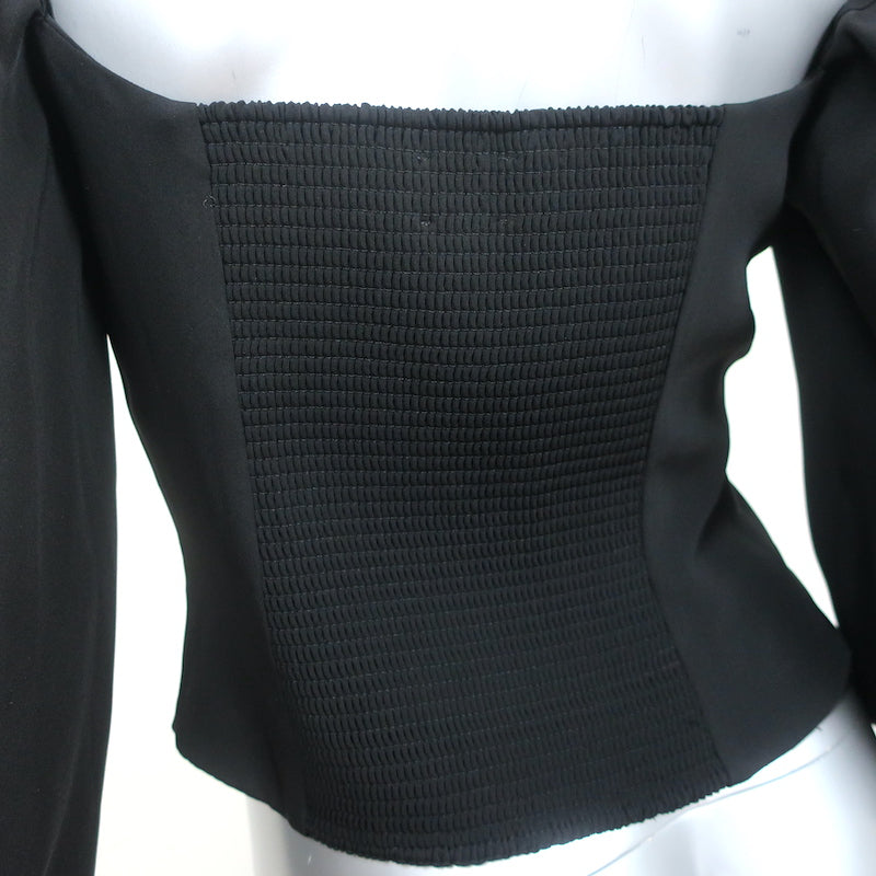 Wilfred Aritzia Novella Blouse Black Size Medium Long Sleeve Top NEW