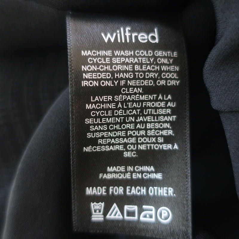 Wilfred Aritzia Novella Blouse Black Size Medium Long Sleeve Top NEW